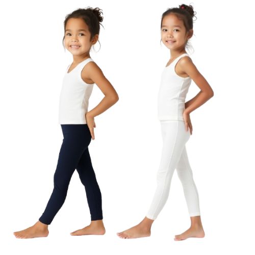 Lycra Cotton Legging for Girls Blue,White