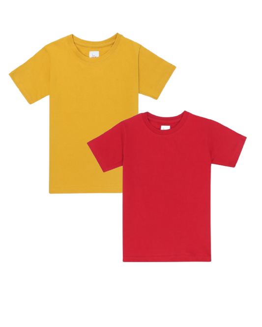 Kids Round Neck T-Shirt Half Sleeves 100% Cotton Plain Solid Color Tshirt