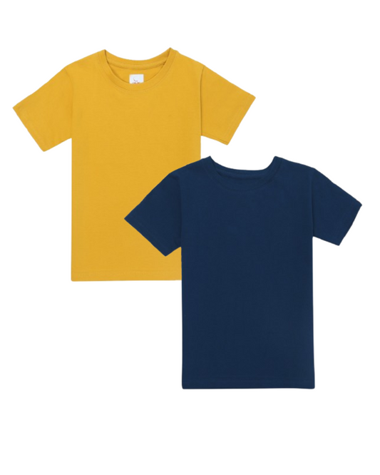 Kids Round Neck T-Shirt Half Sleeves 100% Cotton Plain Solid Color Tshirt