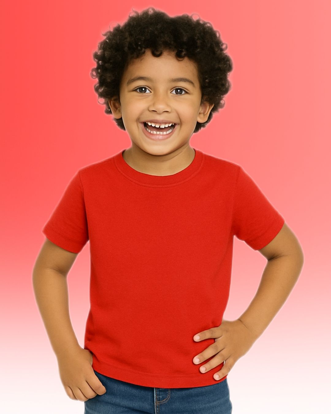 Kids Round Neck T-Shirt Half Sleeves 100% Cotton Plain Solid Color Tshirt