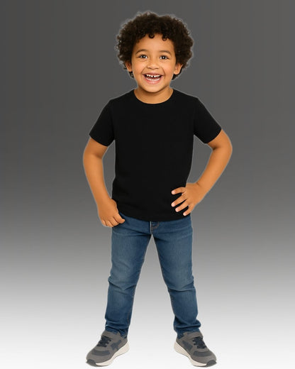 Kids Round Neck T-Shirt Half Sleeves 100% Cotton Plain Solid Color Tshirt