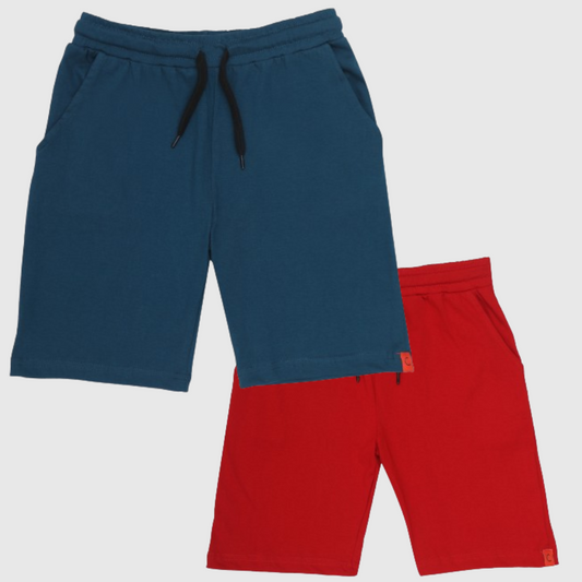 Kids Cotton Shorts Red & Blue