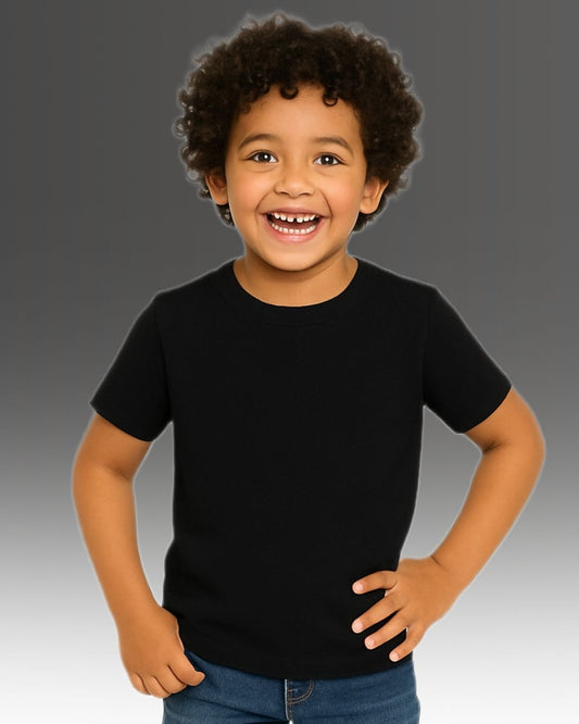 Kids Round Neck T-Shirt Half Sleeves 100% Cotton Plain Solid Color Tshirt