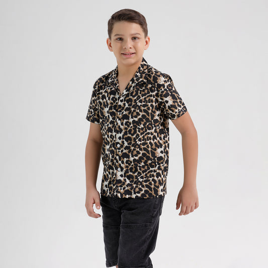 Boys Printed Resort Beach Regular Fit Shirt