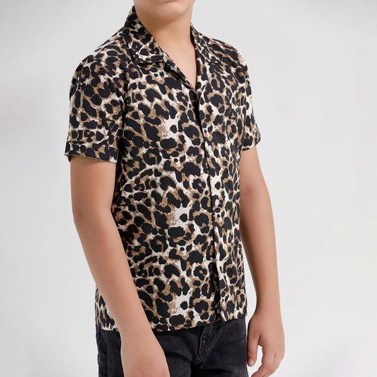 Boys Printed Resort Beach Regular Fit Shirt
