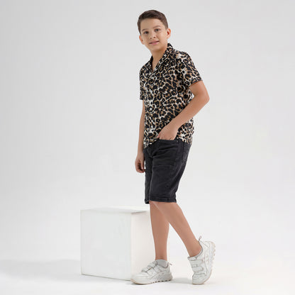 Boys Printed Resort Beach Regular Fit Shirt