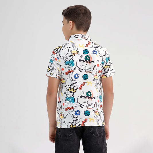 Boys Printed Resort Beach Regular Fit Shirt