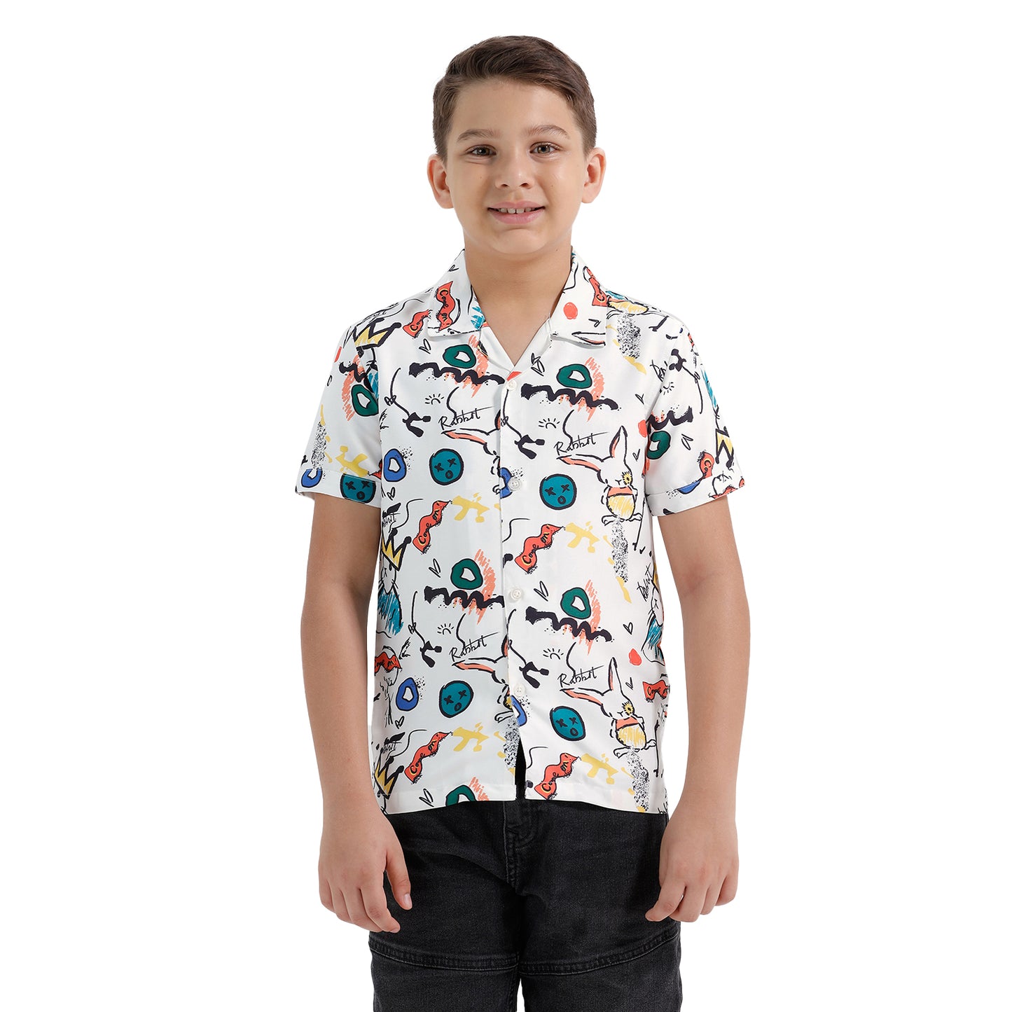 Boys Printed Resort Beach Regular Fit Shirt