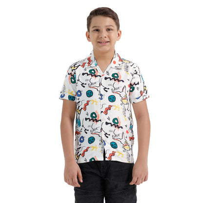 Boys Printed Resort Beach Regular Fit Shirt