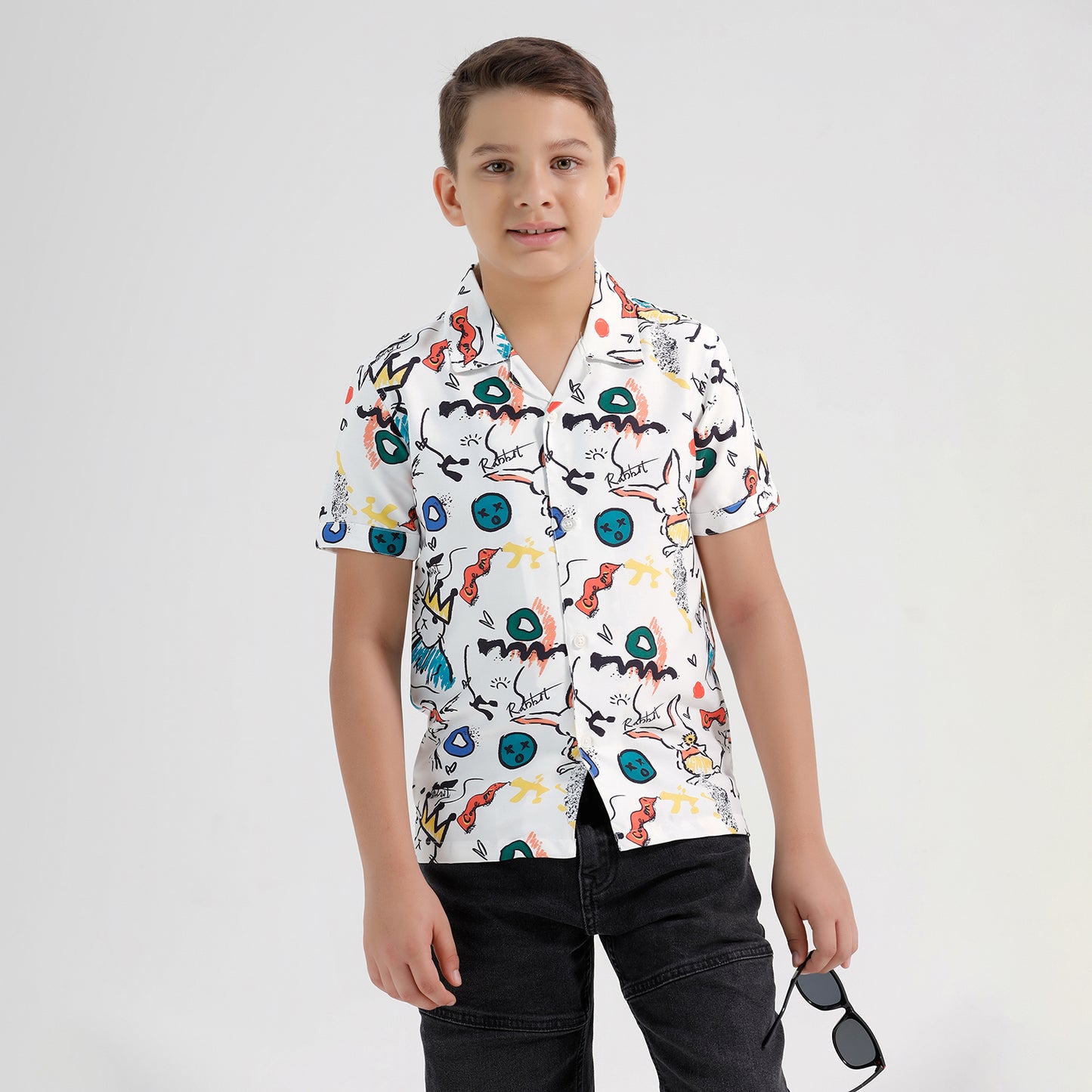 Boys Printed Resort Beach Regular Fit Shirt