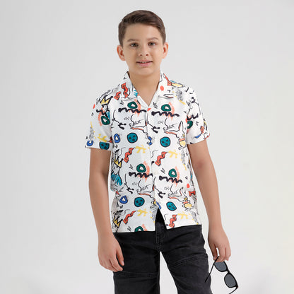 Boys Printed Resort Beach Regular Fit Shirt