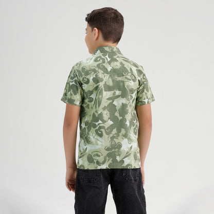 Boys Printed Resort Beach Regular Fit Shirt