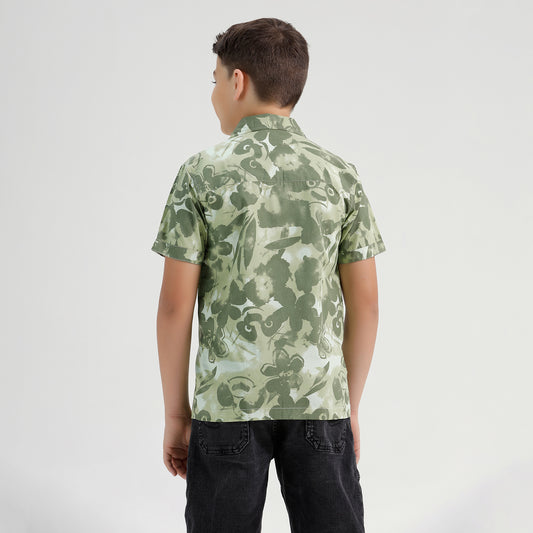Boys Printed Resort Beach Regular Fit Shirt