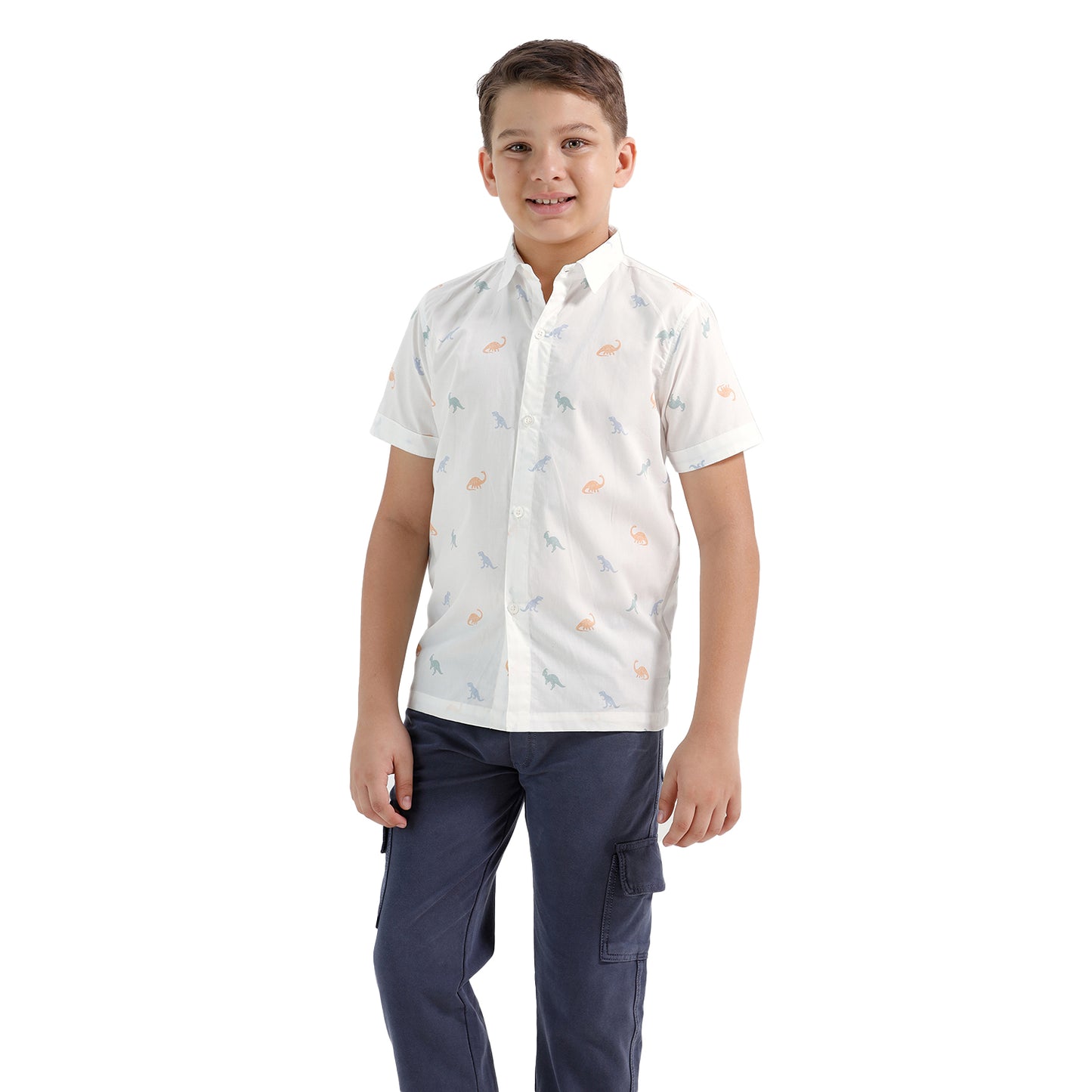 Boys Printed Regular Fit Casual Cotton Shirt