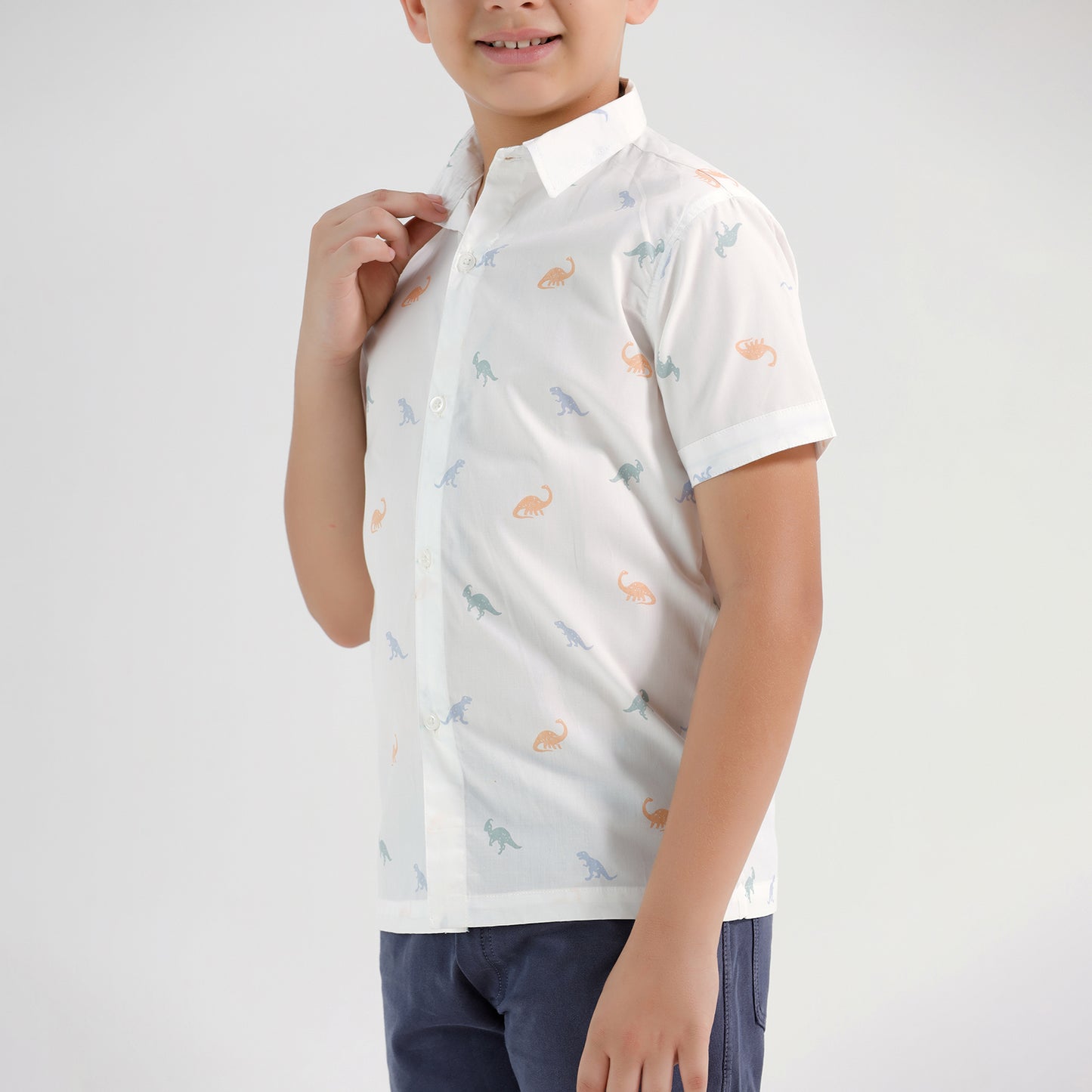 Boys Printed Regular Fit Casual Cotton Shirt