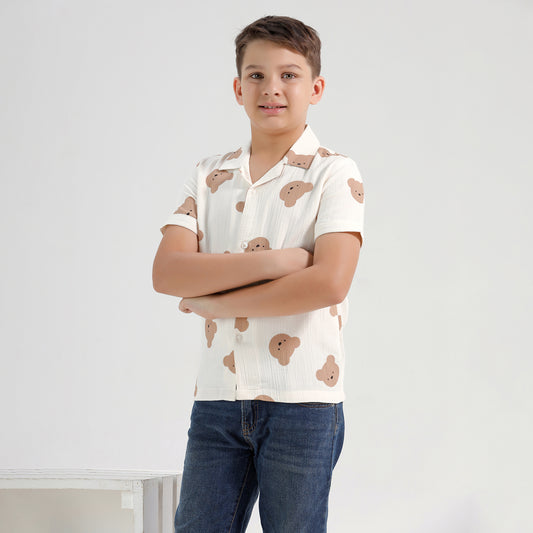 Boys Printed Resort Beach Regular Fit Shirt
