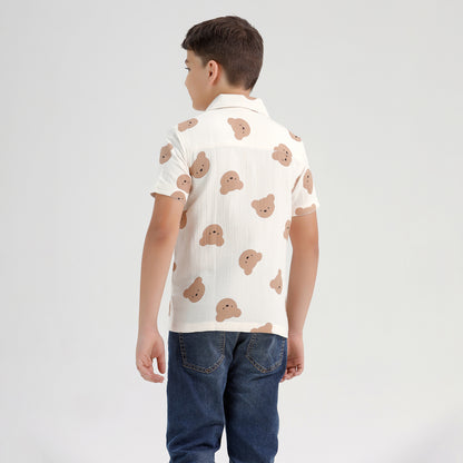 Boys Printed Resort Beach Regular Fit Shirt