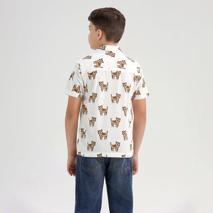 Boys Printed Resort Beach Regular Fit Shirt