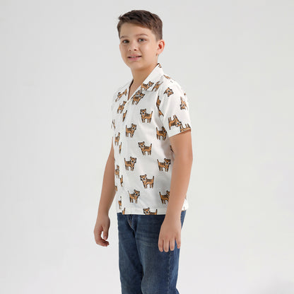 Boys Printed Resort Beach Regular Fit Shirt