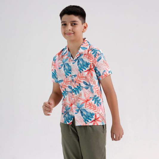 Boys Printed Resort Beach Regular Fit Shirt