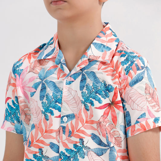 Boys Printed Resort Beach Regular Fit Shirt