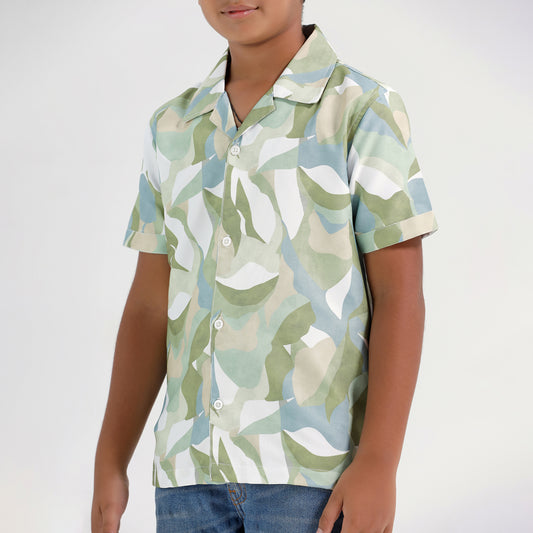 Boys Printed Resort Beach Regular Fit Shirt