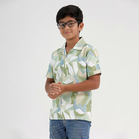 Boys Printed Resort Beach Regular Fit Shirt
