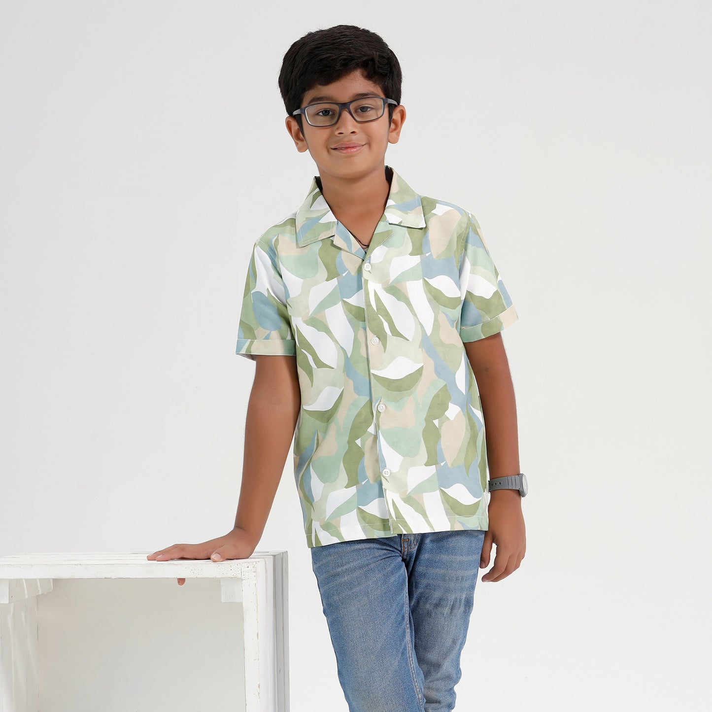Boys Printed Resort Beach Regular Fit Shirt