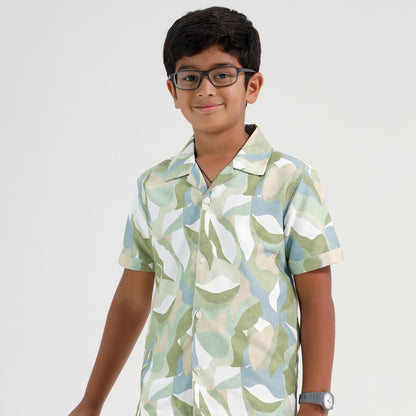 Boys Printed Resort Beach Regular Fit Shirt