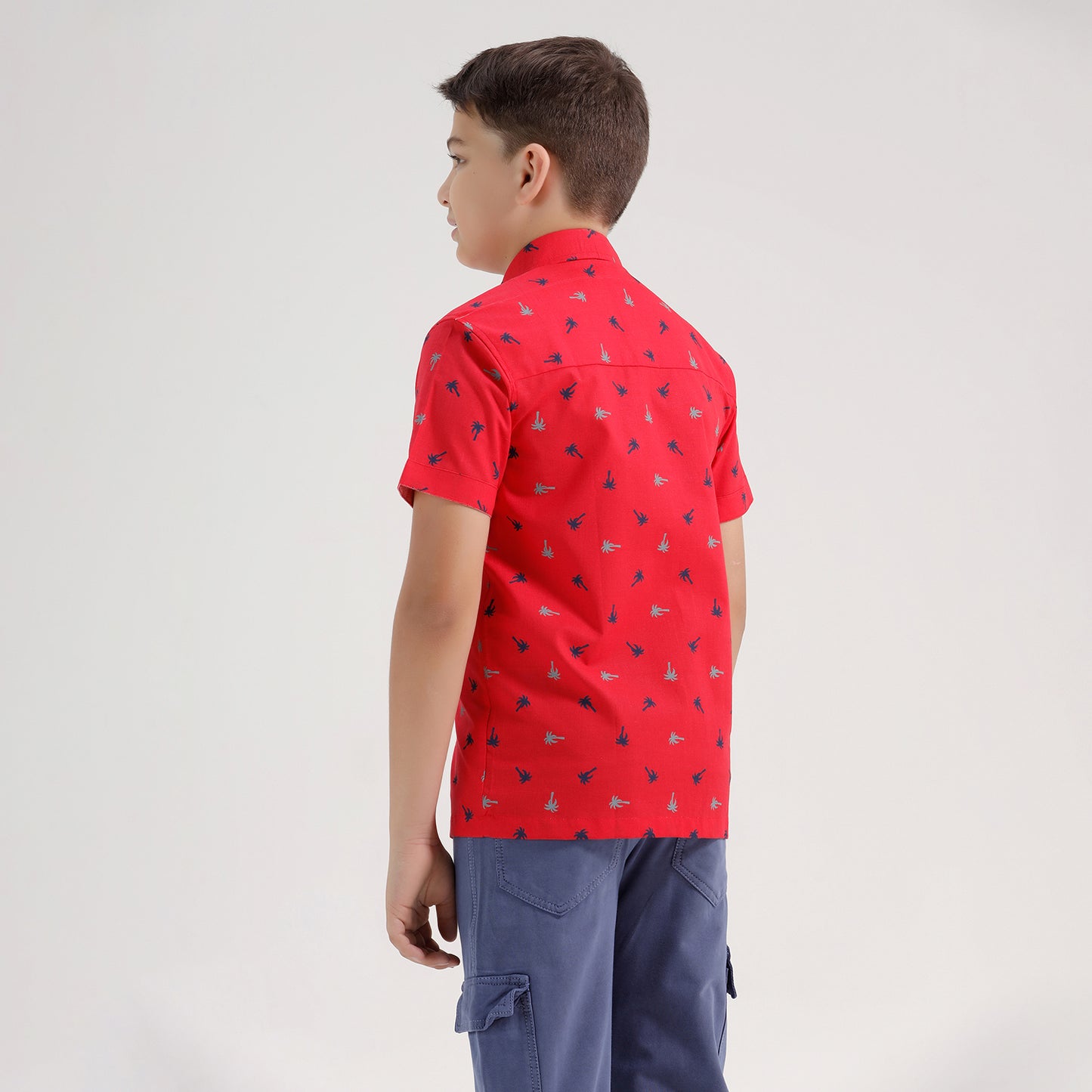 Boys Printed Regular Fit Casual Cotton Shirt