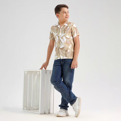 Boys Printed Resort Beach Regular Fit Shirt