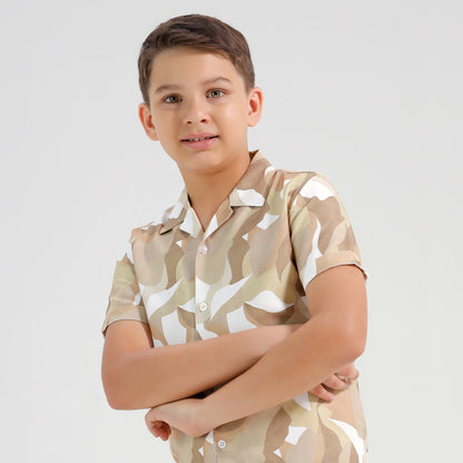 Boys Printed Resort Beach Regular Fit Shirt