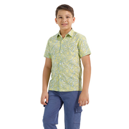 Boys Printed Regular Fit Casual Cotton Shirt