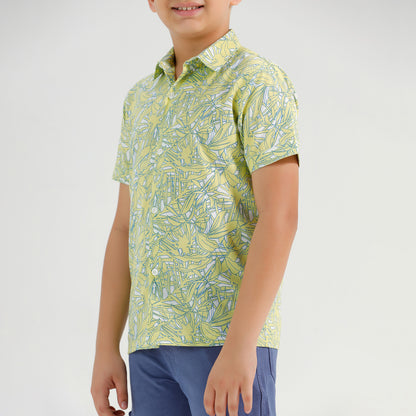 Boys Printed Regular Fit Casual Cotton Shirt