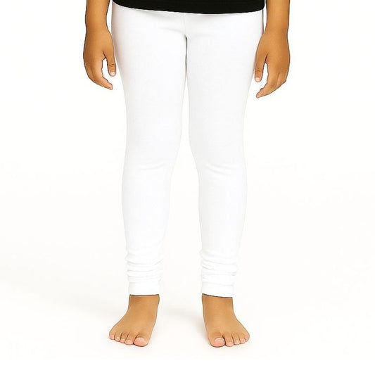 Lycra Cotton Legging for Girls White