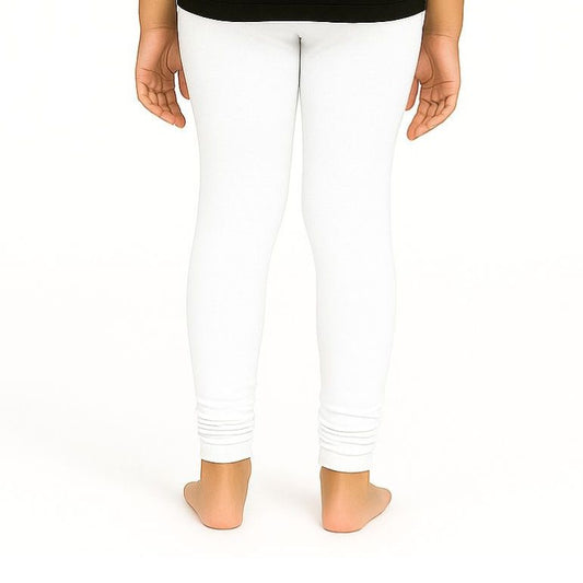 Lycra Cotton Legging for Girls White
