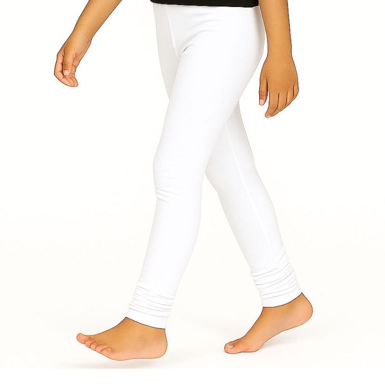 Lycra Cotton Legging for Girls White