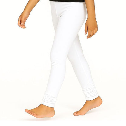 Lycra Cotton Legging for Girls White