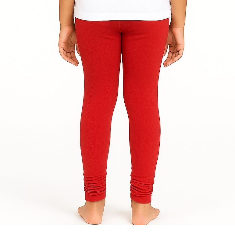 Lycra Cotton Legging for Girls Red