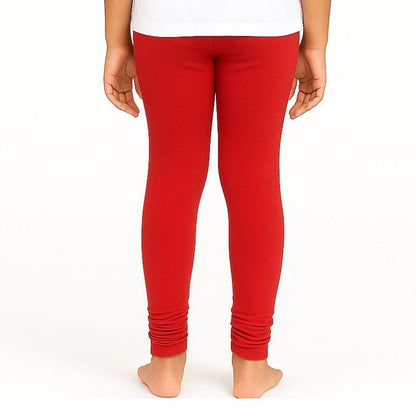 Lycra Cotton Legging for Girls Red