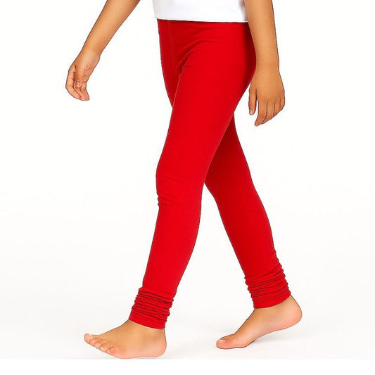 Lycra Cotton Legging for Girls Red