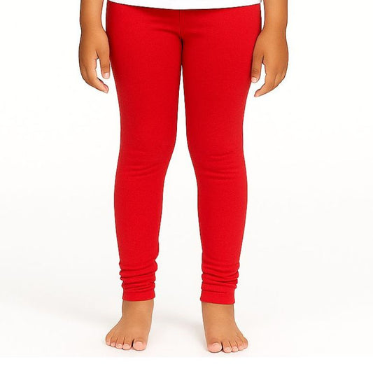 Lycra Cotton Legging for Girls Red