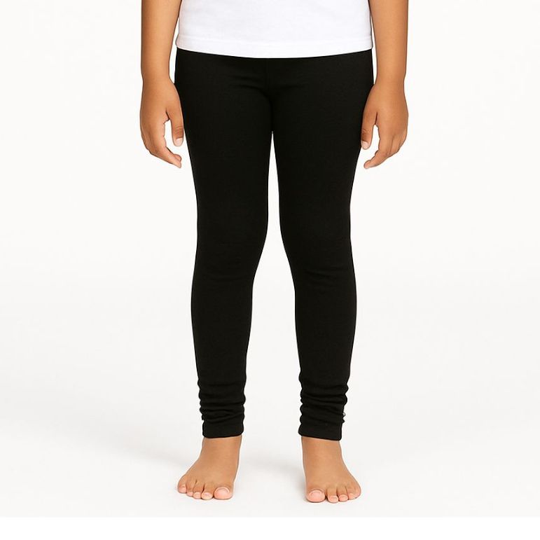 Lycra Cotton Legging for Girls - Black