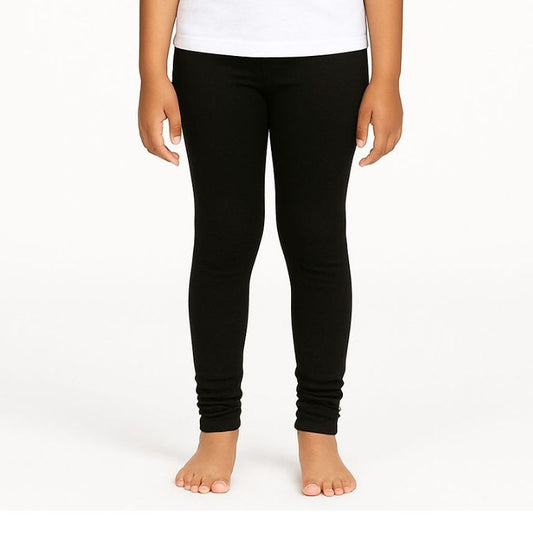 Lycra Cotton Legging for Girls - Black