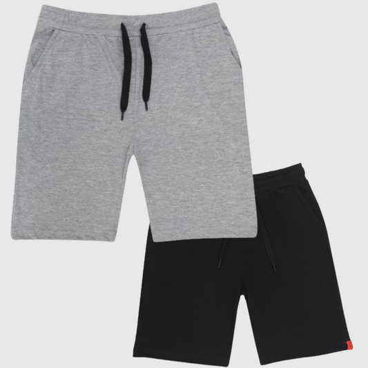 Kids Cotton Shorts Grey & Black