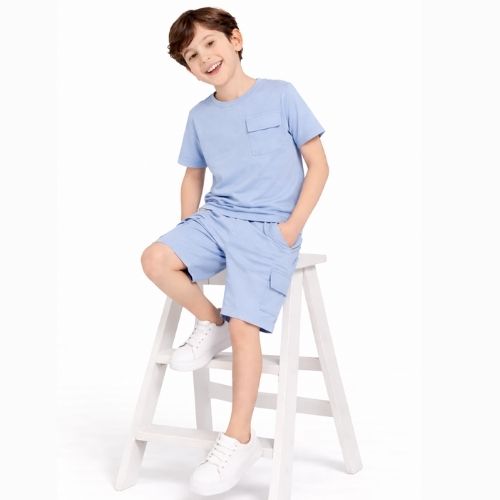CHILINS Boys Oversized Relax Fit T-Shirt & Shorts Set – Comfortable Casual Wear