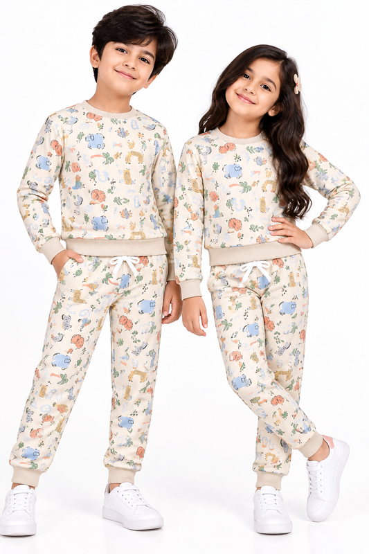 CHILINS Boys & Girls Cotton Printed Co-Ord Set