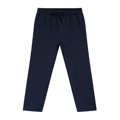 Boys Regular Fit Mid-Rise Cotton Track Pants with Stylish Pockets – Navy Blue