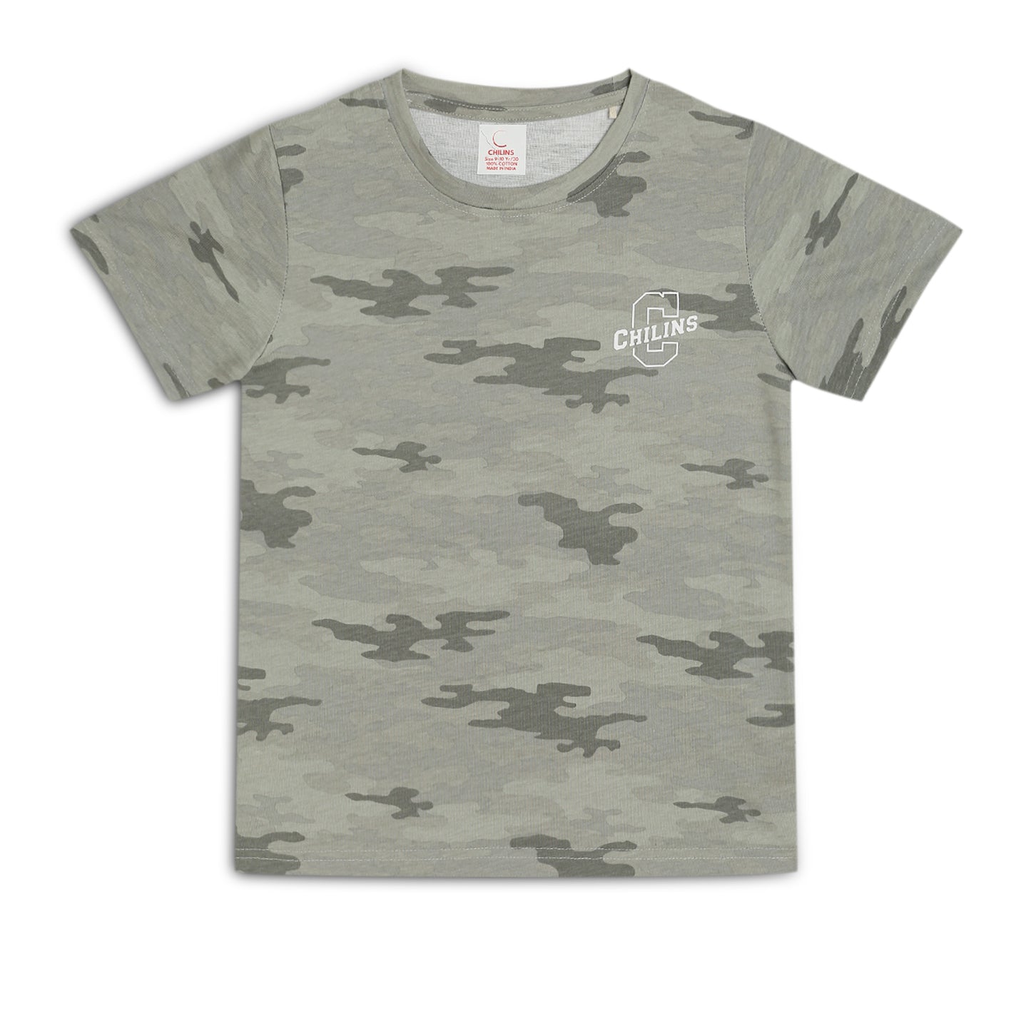Kids Boy's Girls Regular Round Neck Cotton Fit T-Shirt Grey
