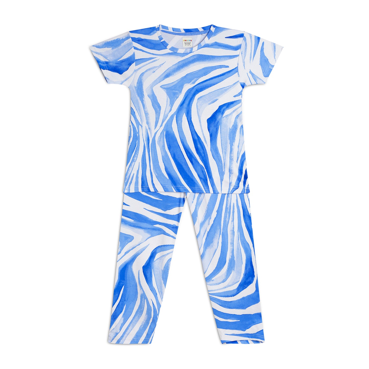 Sleepwear Set | Tshirt Pyjama Pant Set | Nightsuit Set | Boys & Girls Cotton Fabric Blue